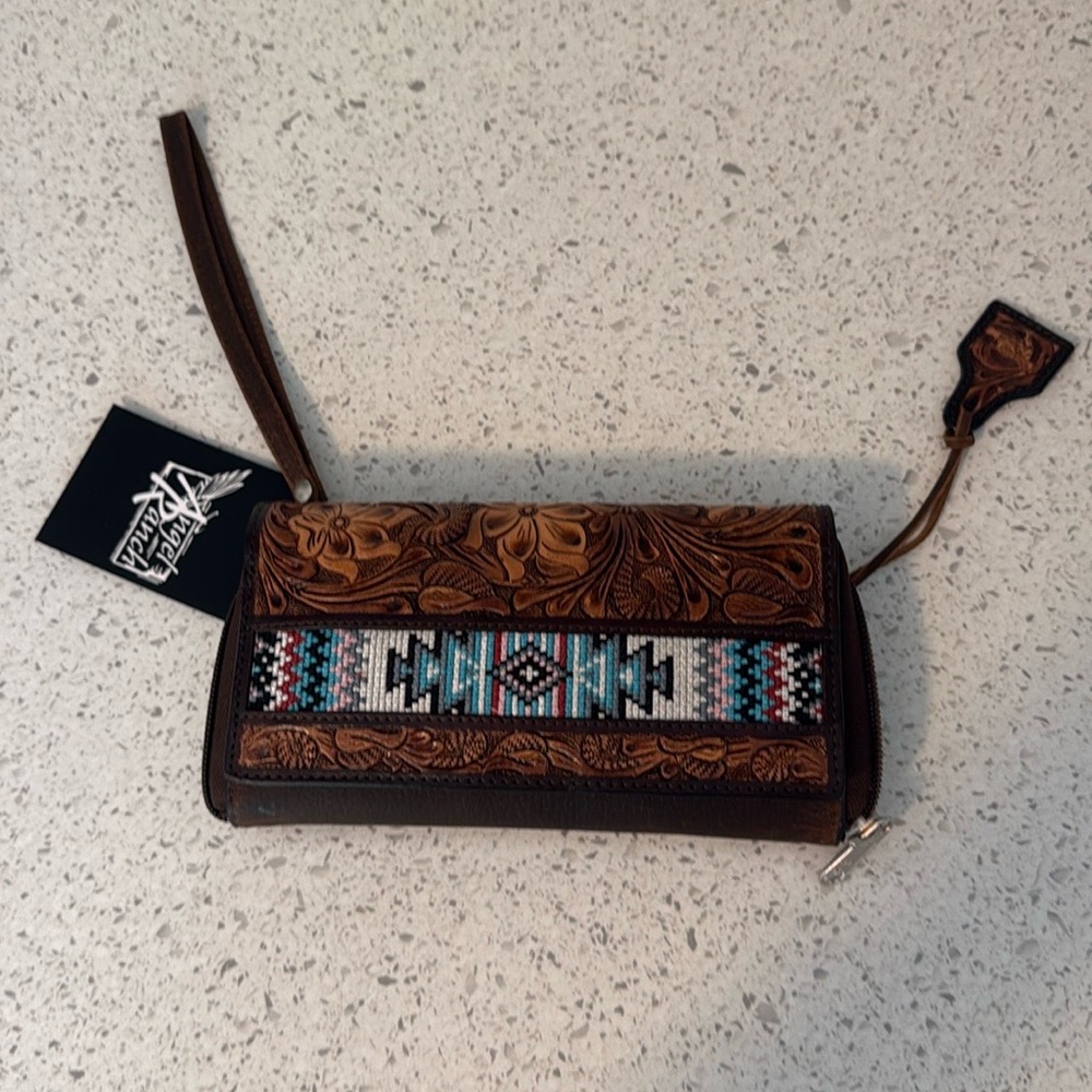 Southwestern Beaded Accent wristlet wallet